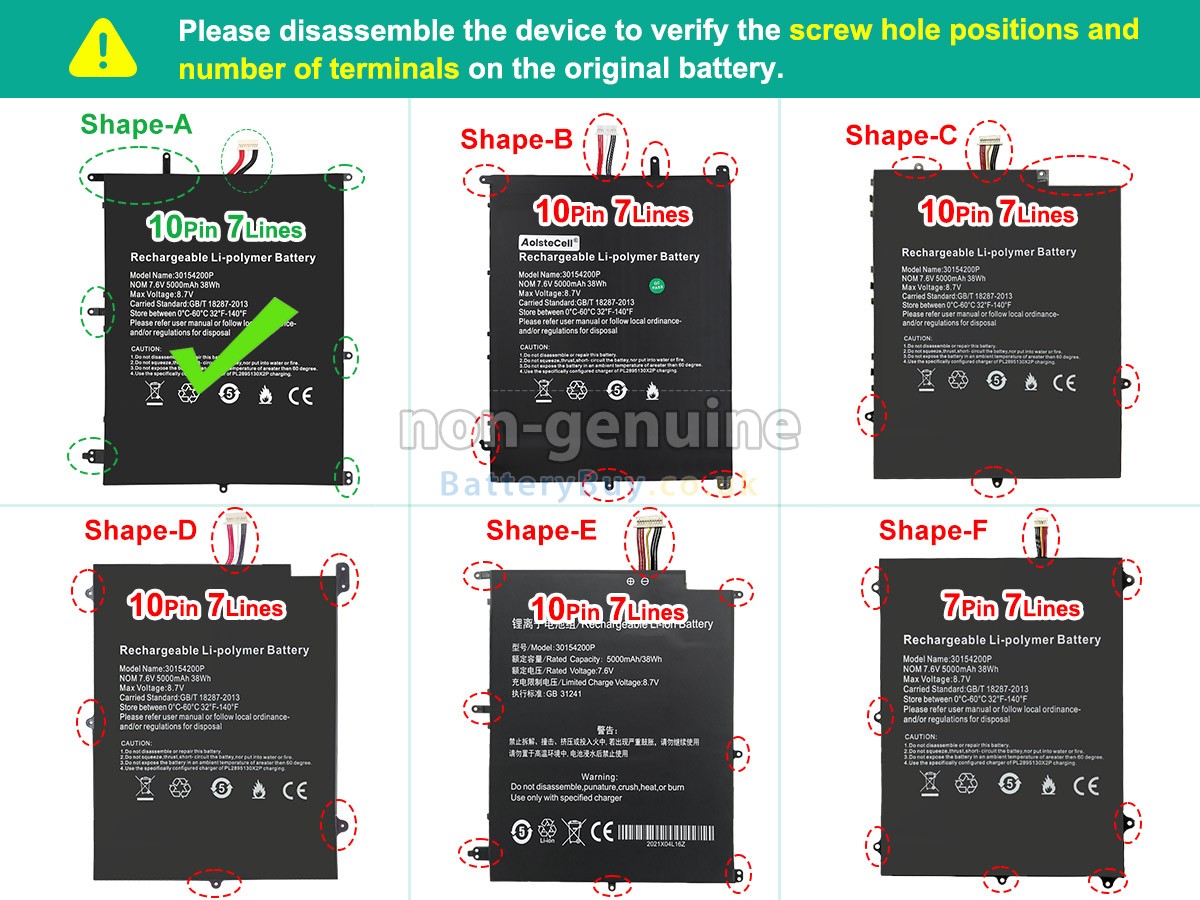 replacement battery for Teclast F7 PLUS