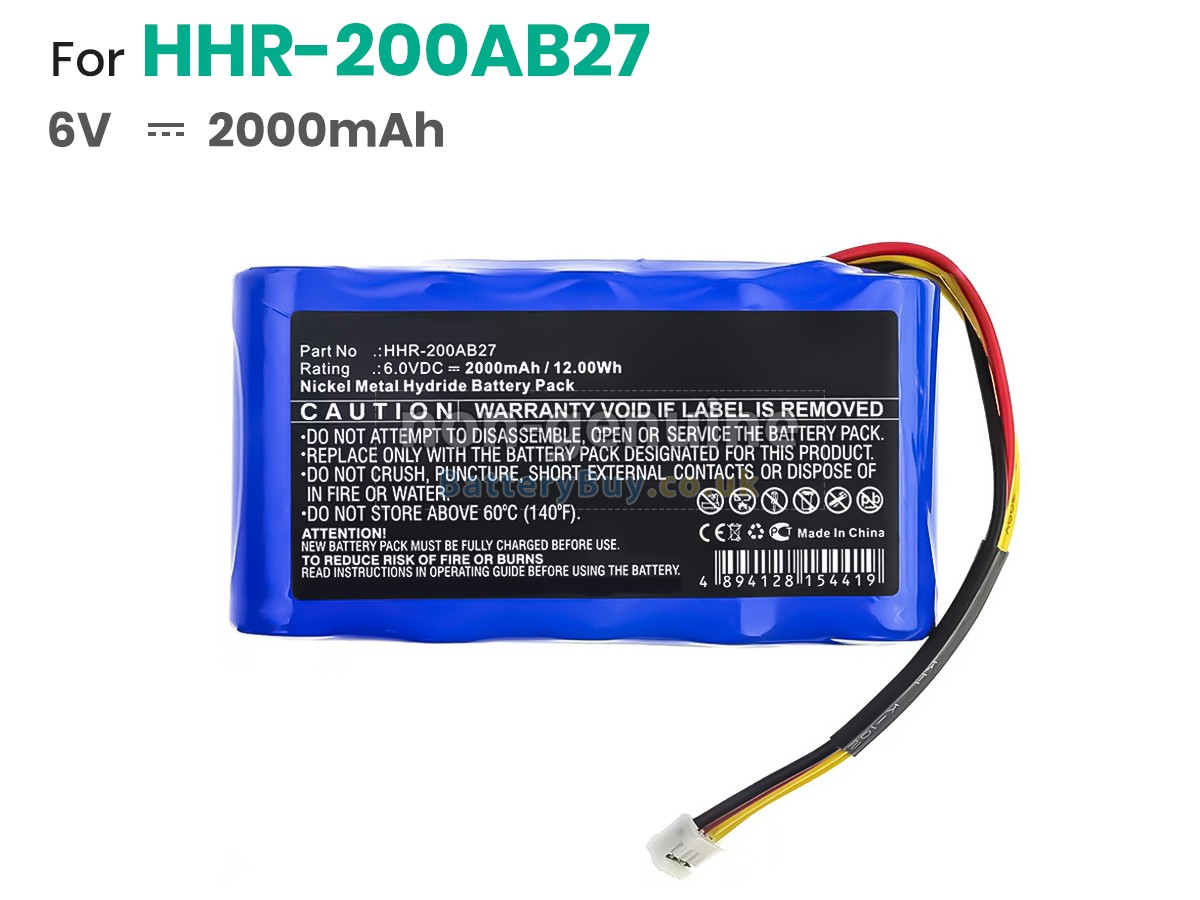 replacement battery for Testo HHR-200AB27