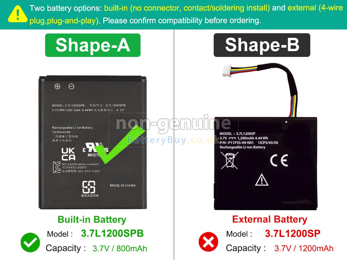 replacement battery for Texas Instruments 3.7L1200SP