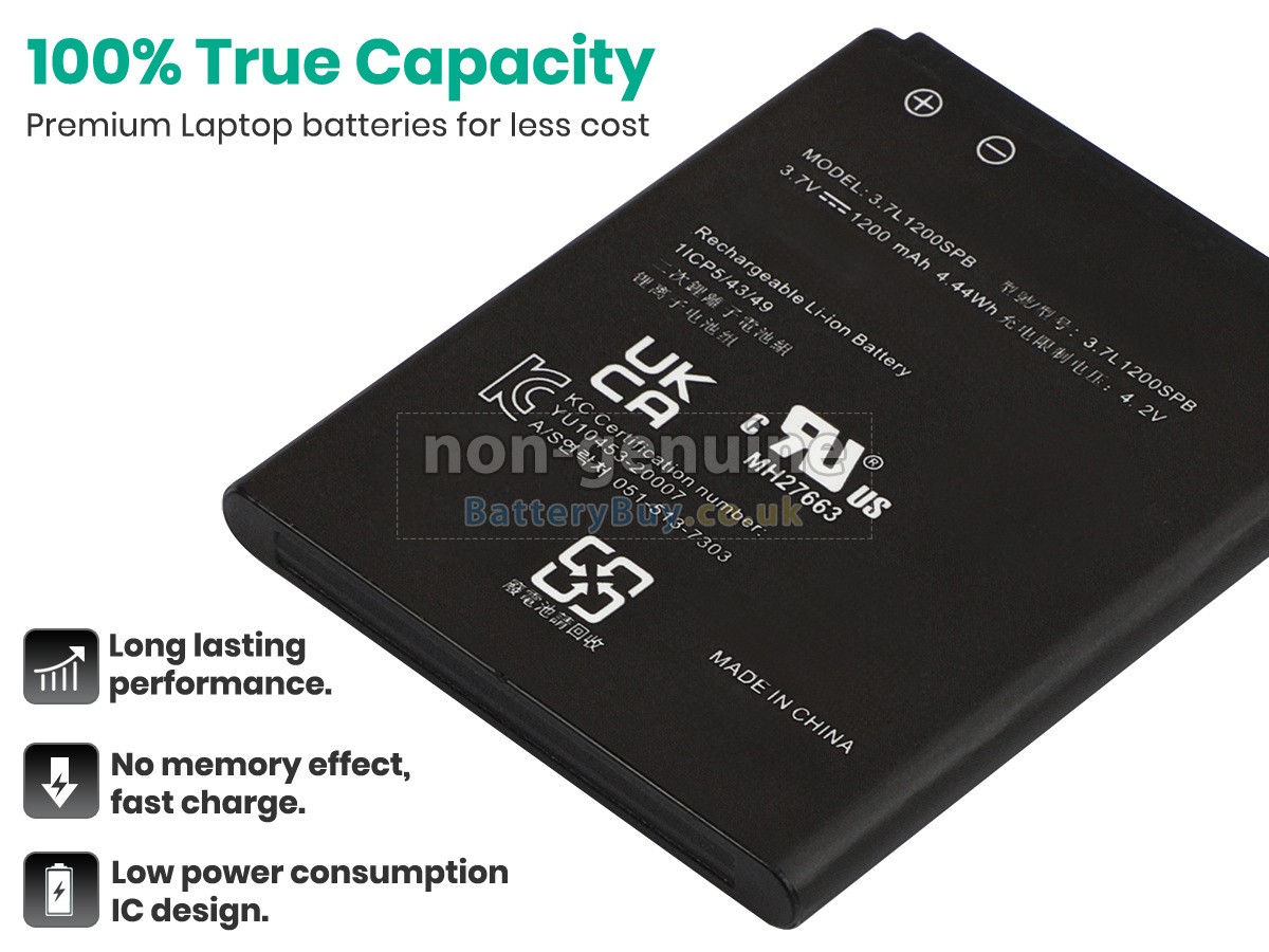 replacement battery for Texas Instruments 3.7L1200SP