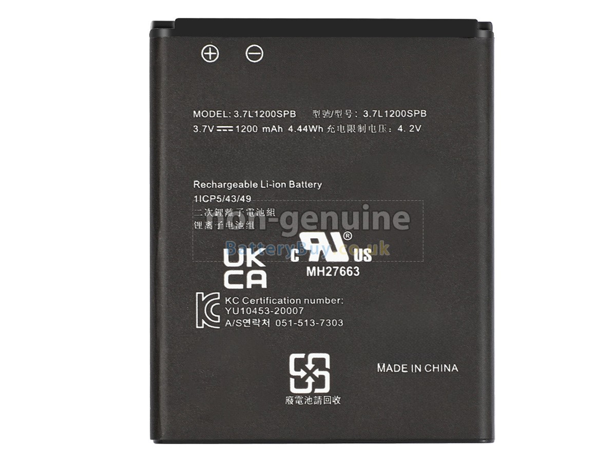 replacement battery for Texas Instruments 3.7L1200SP