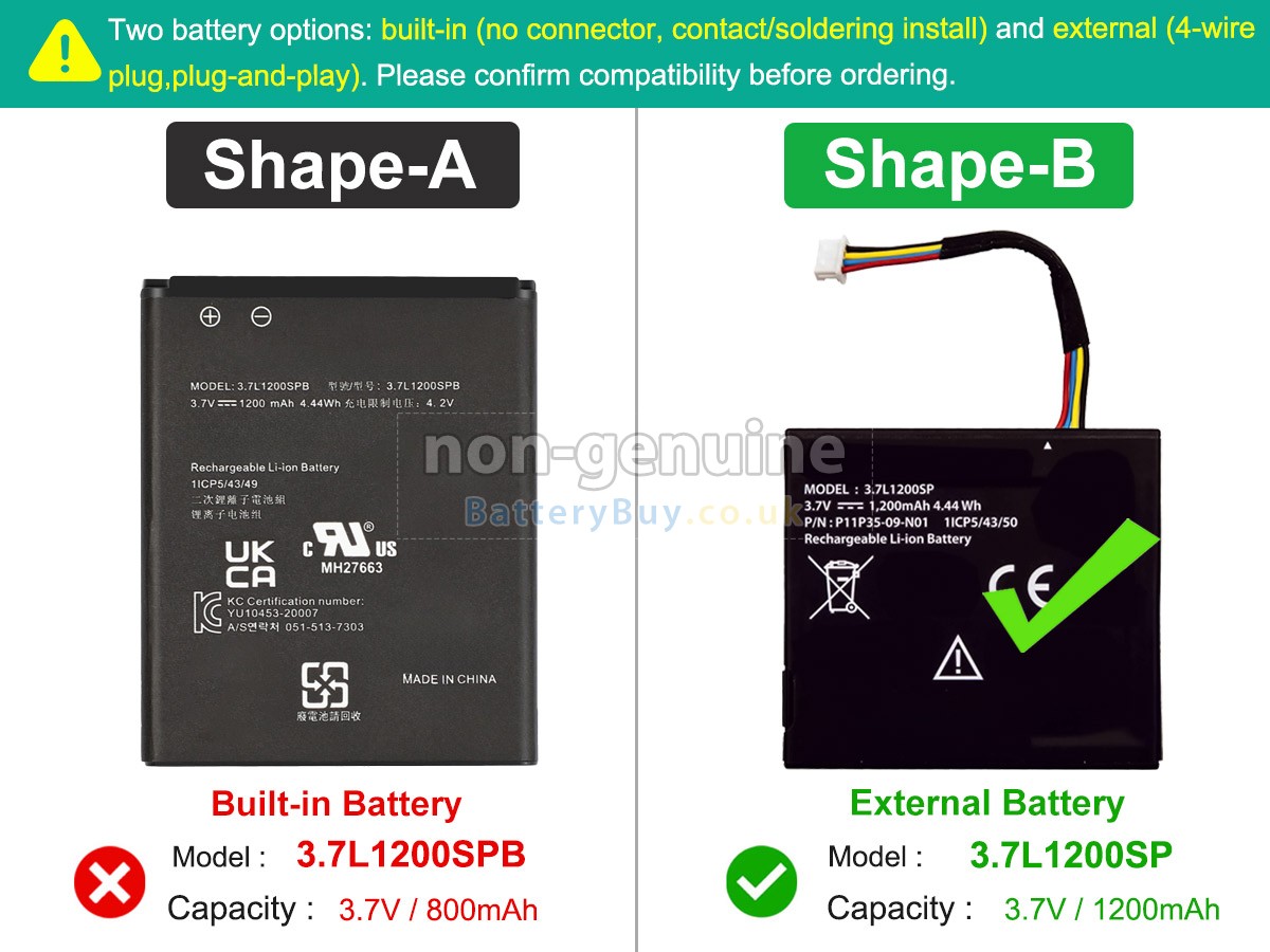 replacement battery for Texas Instruments 3.7L1200SP
