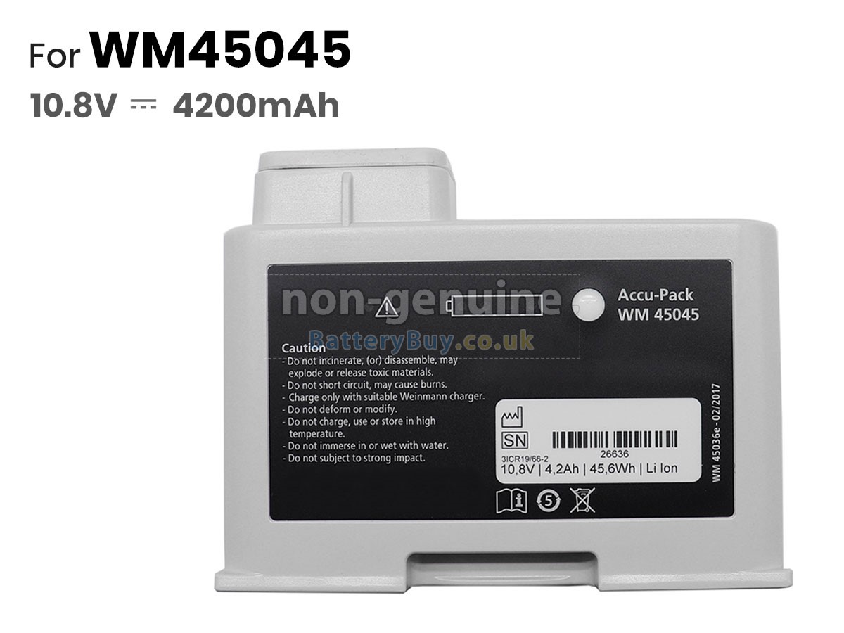 replacement battery for Weinmann WM45045