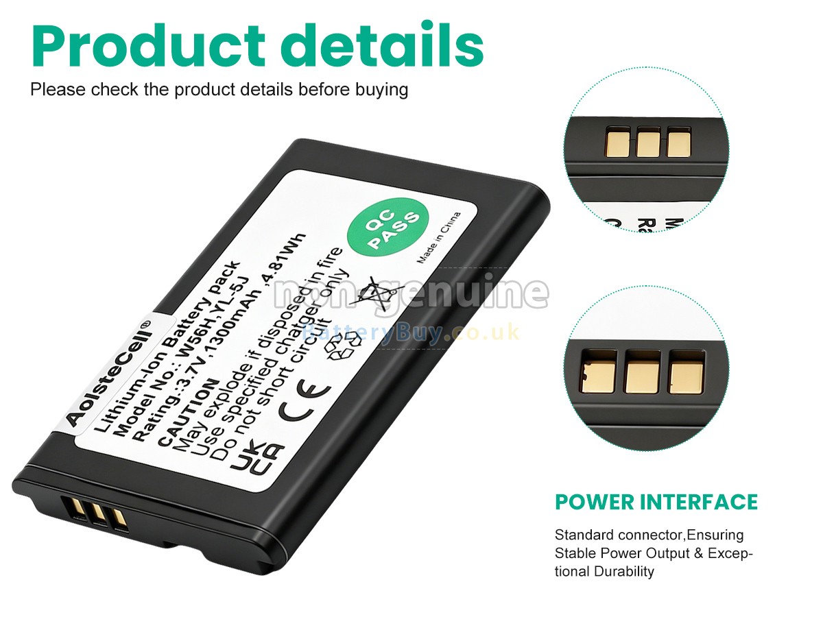 Replacement Battery for Yealink W56H