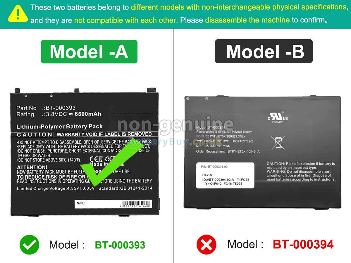 replacement battery for Zebra ET5X